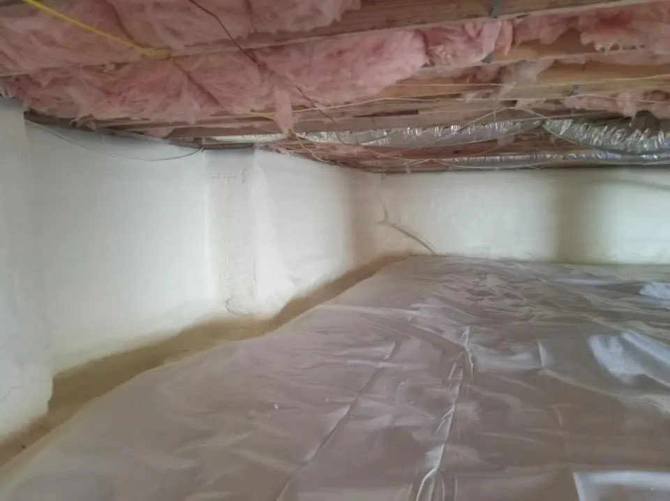 Crawl space encapsulation with closed-cell spray foam for Storm Damage Roof Repair in Round Lake Beach